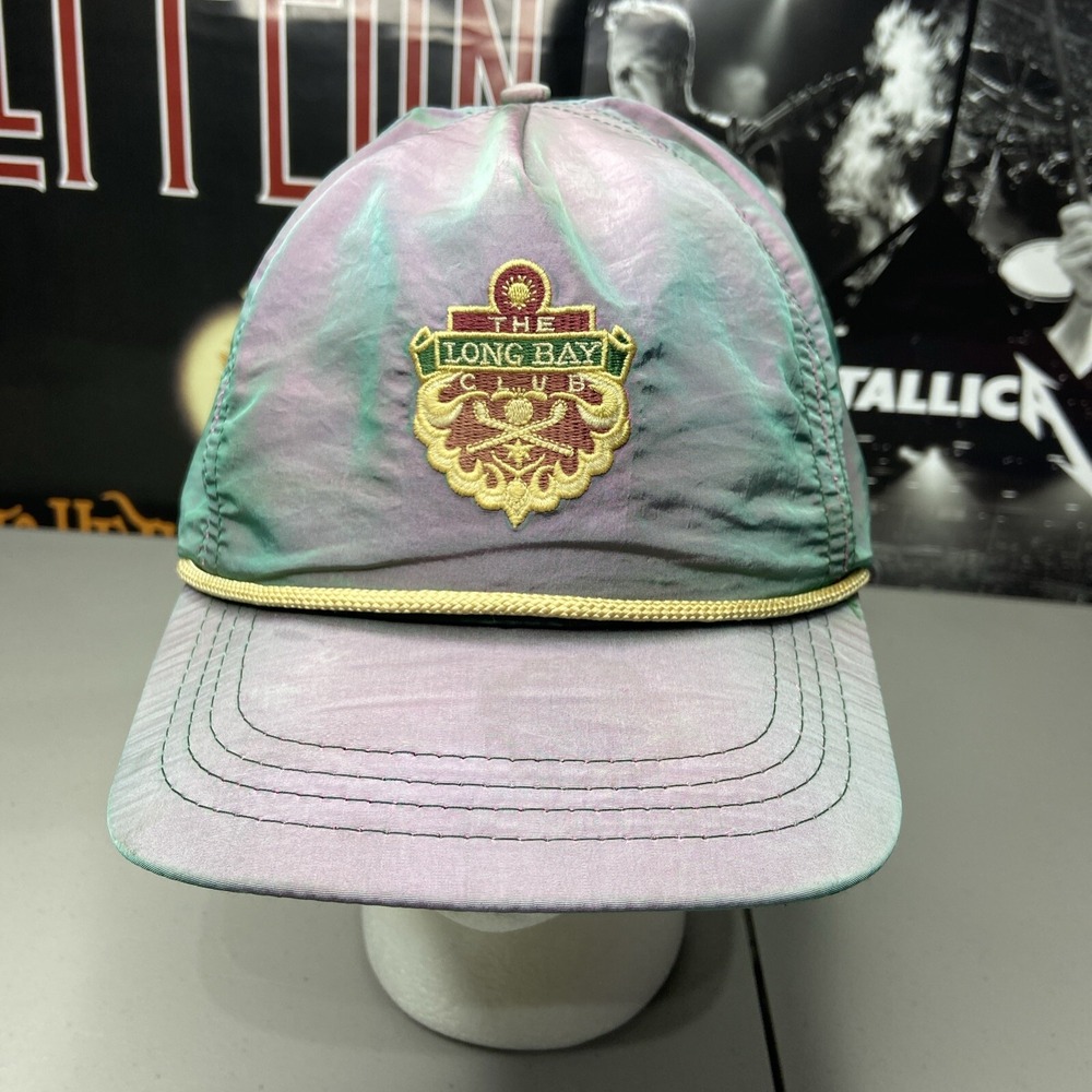 Vintage The Long Bay Club Golf Adjustable Hat‎ Strap Cap Iridescent